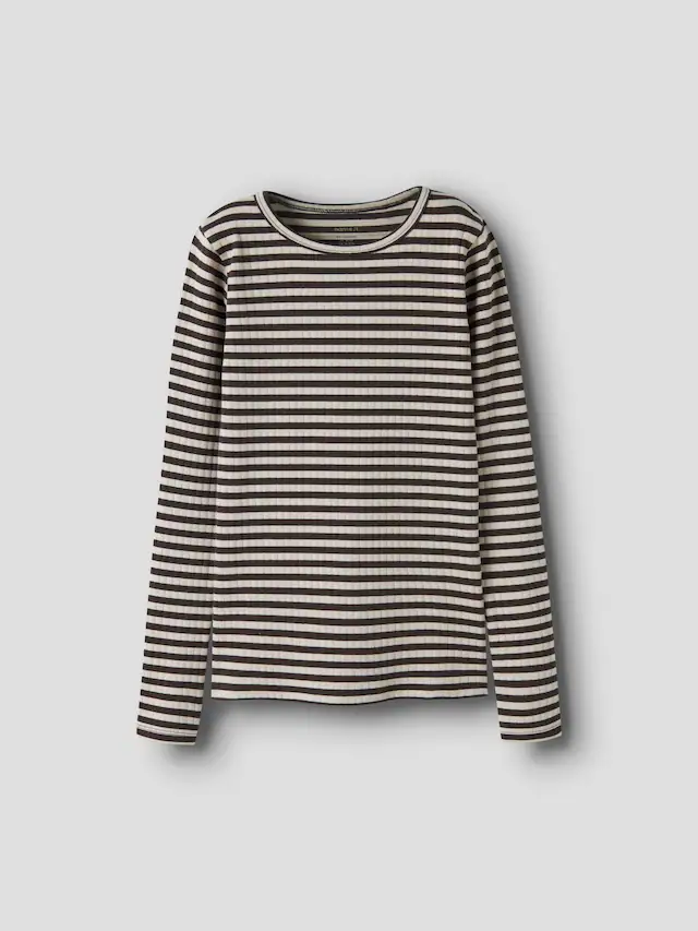 Name It Langarmshirt »NKFSURAJA XSL LS TOP NOOS« toller Ringel-Look in gerippter Qualität