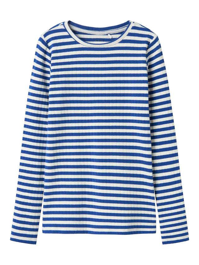 Name It Langarmshirt »NKFSURAJA XSL LS TOP NOOS« toller Ringel-Look in gerippter Qualität