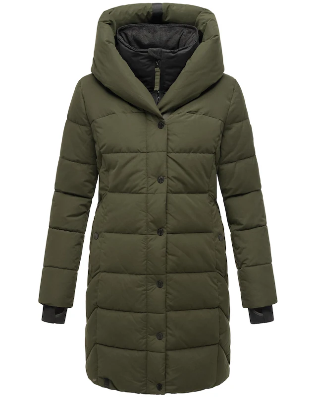 Navahoo Steppmantel »Knutschilein« Stylischer Damenmantel mit abnehmbarem Fleece-Kragen
