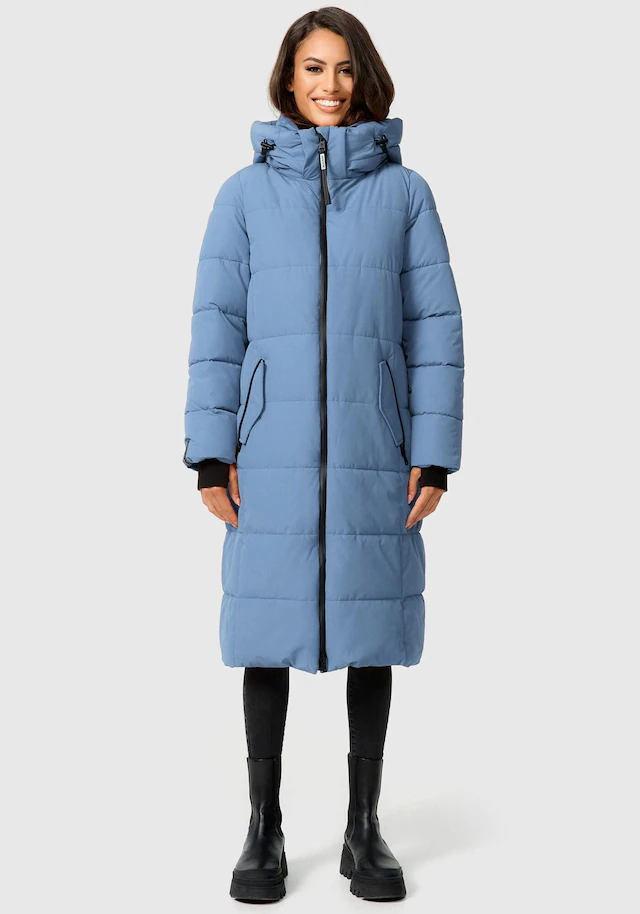 Marikoo Steppjacke »Zuraraa XVI« mit Kapuze langer Winter Mantel gesteppt
