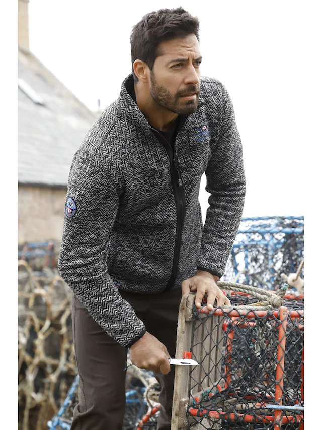 Jan Vanderstorm Sweatjacke »Strickfleecejacke KOLMUND«