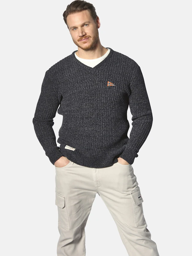 Jan Vanderstorm Rundhalspullover »Pullover mit Mütze RONAI«