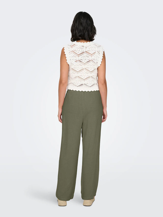 ONLY Schlupfhose »ONLSIESTA MW PULL-UP LINEN BL PNT NOOS« Viskosemischung