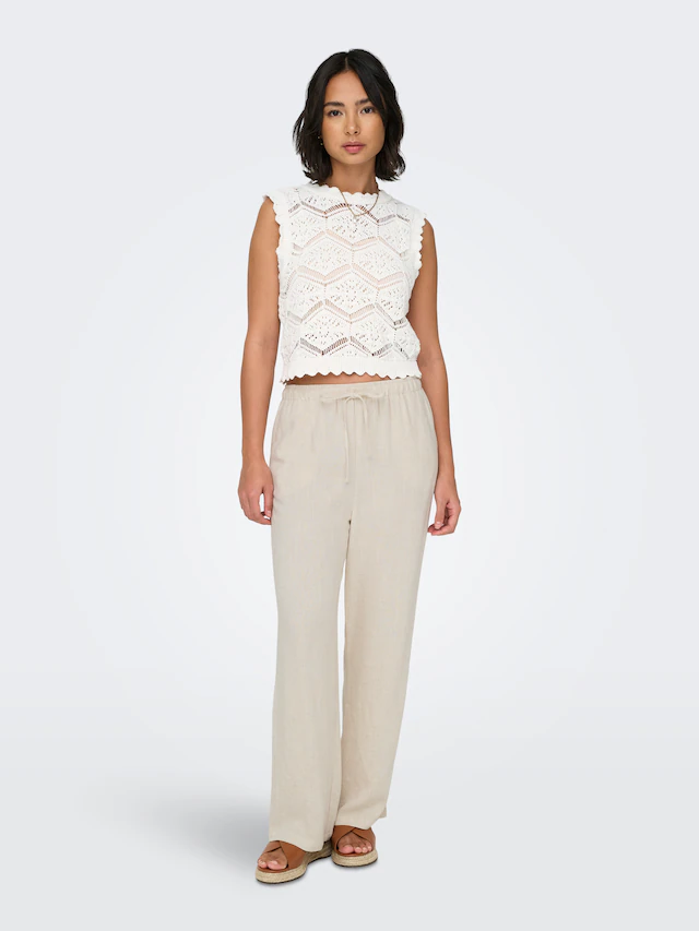 ONLY Schlupfhose »ONLSIESTA MW PULL-UP LINEN BL PNT NOOS« Viskosemischung