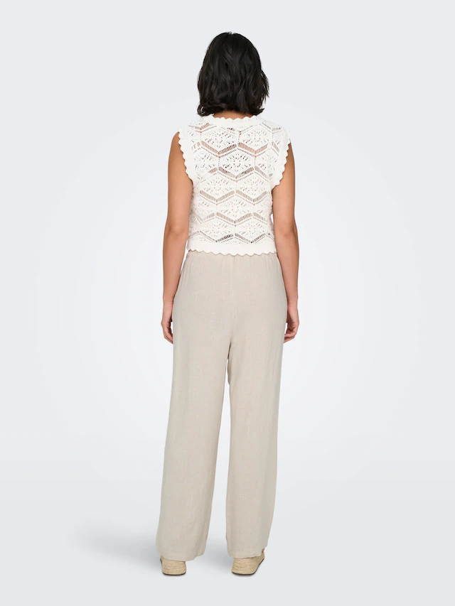 ONLY Schlupfhose »ONLSIESTA MW PULL-UP LINEN BL PNT NOOS« Viskosemischung