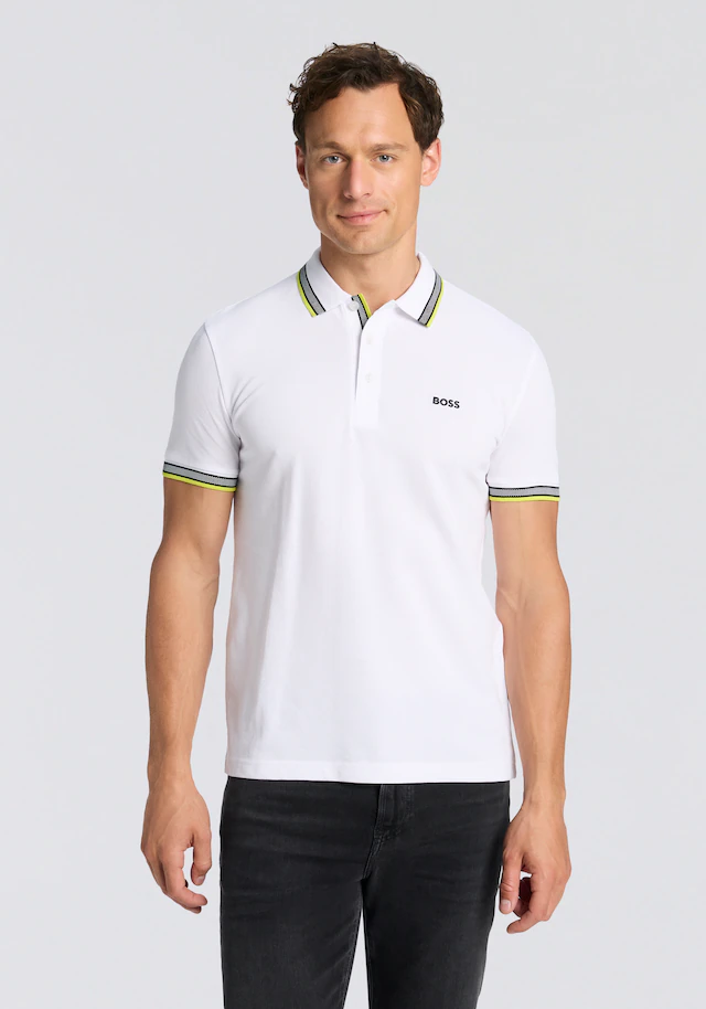 BOSS GREEN Poloshirt »Paddy Regular Fit« atmungsaktive Piqué-Webstruktur, Flachstrickkragen, gerader Schnitt