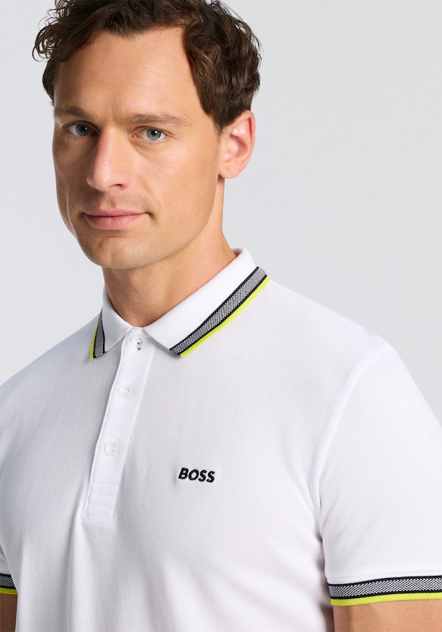 BOSS GREEN Poloshirt »Paddy Regular Fit« atmungsaktive Piqué-Webstruktur, Flachstrickkragen, gerader Schnitt