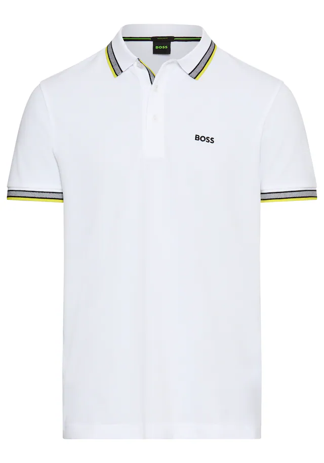 BOSS GREEN Poloshirt »Paddy Regular Fit« atmungsaktive Piqué-Webstruktur, Flachstrickkragen, gerader Schnitt
