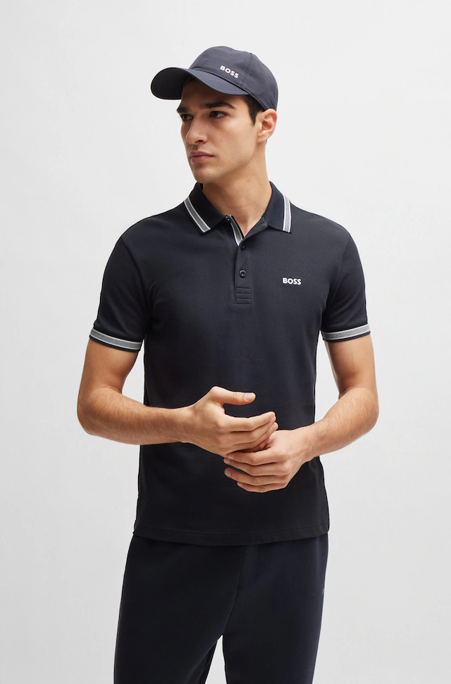 BOSS GREEN Poloshirt »Paddy Regular Fit« atmungsaktive Piqué-Webstruktur, Flachstrickkragen, gerader Schnitt