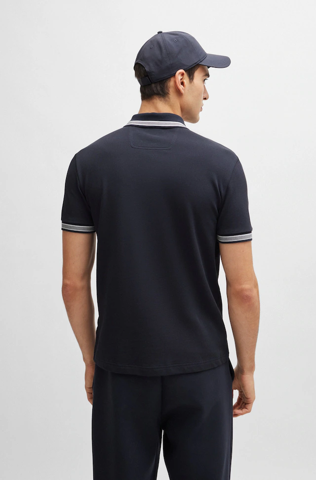 BOSS GREEN Poloshirt »Paddy Regular Fit« atmungsaktive Piqué-Webstruktur, Flachstrickkragen, gerader Schnitt