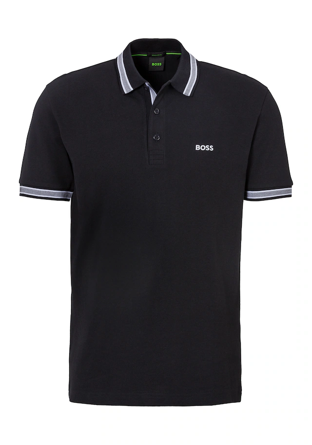 BOSS GREEN Poloshirt »Paddy Regular Fit« atmungsaktive Piqué-Webstruktur, Flachstrickkragen, gerader Schnitt