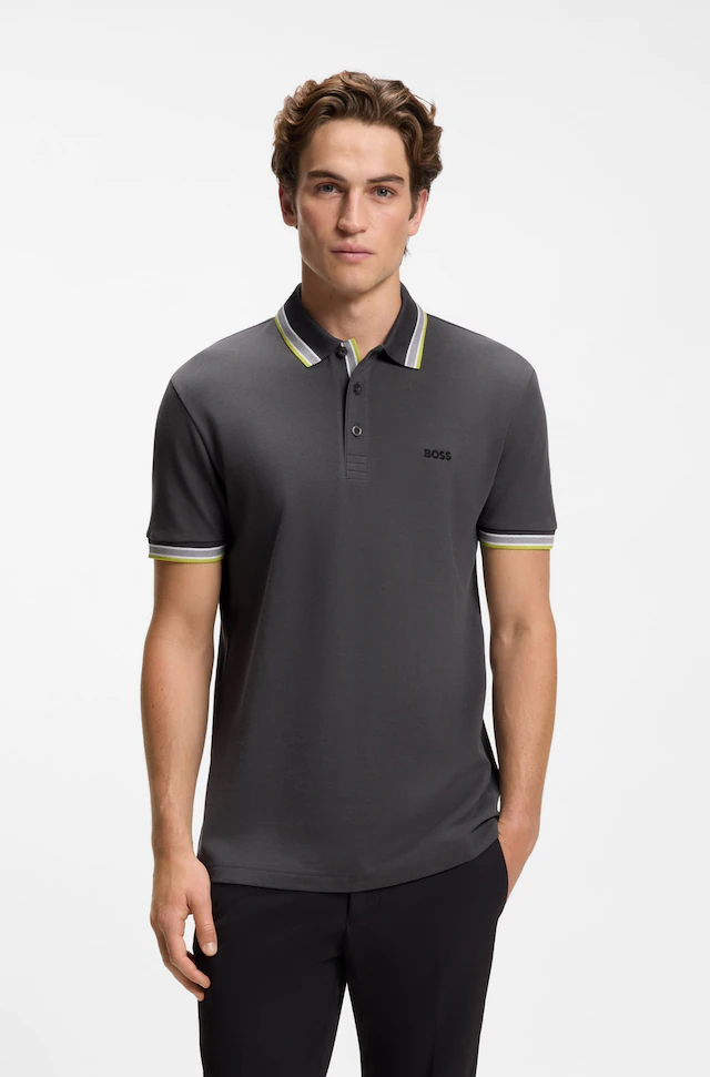 BOSS GREEN Poloshirt »Paddy Regular Fit« atmungsaktive Piqué-Webstruktur, Flachstrickkragen, gerader Schnitt