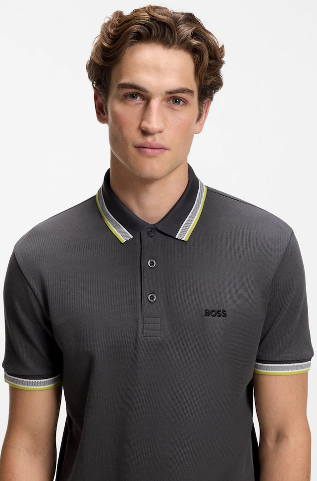 BOSS GREEN Poloshirt »Paddy Regular Fit« atmungsaktive Piqué-Webstruktur, Flachstrickkragen, gerader Schnitt