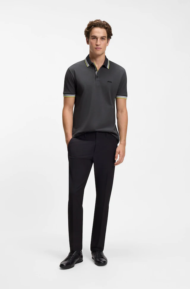 BOSS GREEN Poloshirt »Paddy Regular Fit« atmungsaktive Piqué-Webstruktur, Flachstrickkragen, gerader Schnitt