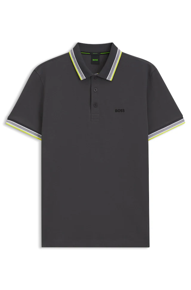BOSS GREEN Poloshirt »Paddy Regular Fit« atmungsaktive Piqué-Webstruktur, Flachstrickkragen, gerader Schnitt