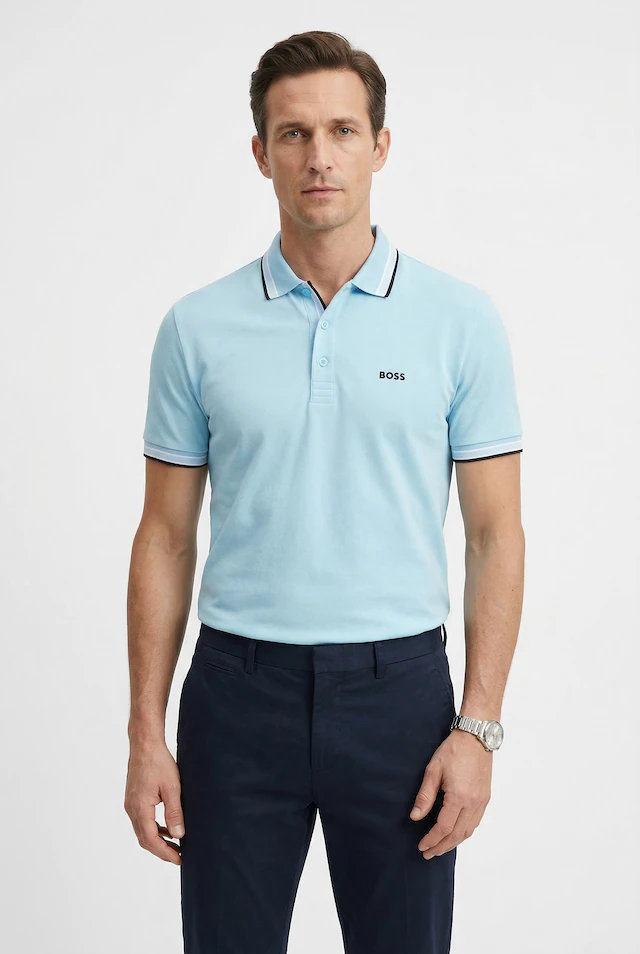 BOSS GREEN Poloshirt »Paddy Regular Fit« atmungsaktive Piqué-Webstruktur, Flachstrickkragen, gerader Schnitt