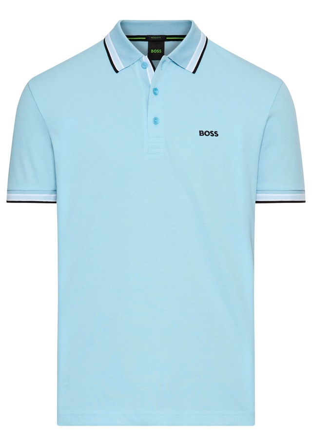 BOSS GREEN Poloshirt »Paddy Regular Fit« atmungsaktive Piqué-Webstruktur, Flachstrickkragen, gerader Schnitt