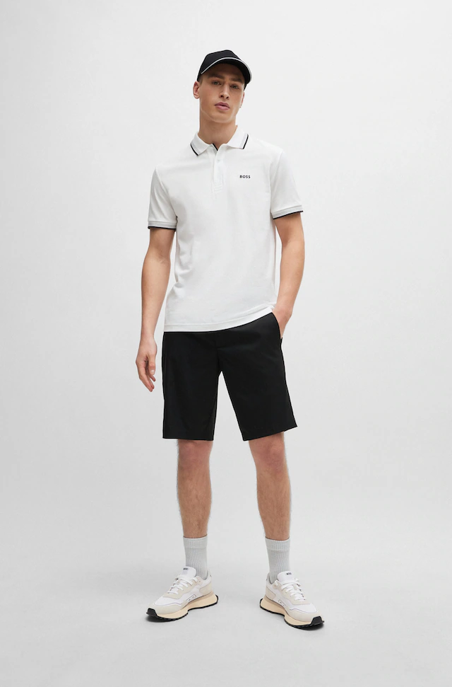 BOSS GREEN Poloshirt »Paddy Regular Fit« atmungsaktive Piqué-Webstruktur, Flachstrickkragen, gerader Schnitt