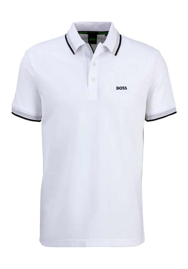 BOSS GREEN Poloshirt »Paddy Regular Fit« atmungsaktive Piqué-Webstruktur, Flachstrickkragen, gerader Schnitt