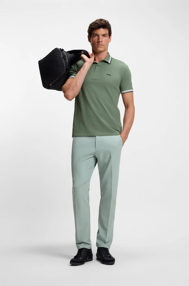 BOSS GREEN Poloshirt »Paddy Regular Fit« atmungsaktive Piqué-Webstruktur, Flachstrickkragen, gerader Schnitt