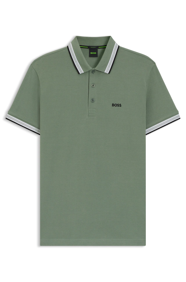 BOSS GREEN Poloshirt »Paddy Regular Fit« atmungsaktive Piqué-Webstruktur, Flachstrickkragen, gerader Schnitt