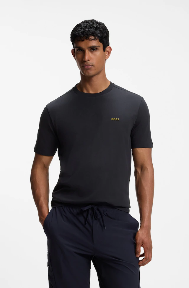 BOSS GREEN »Tee Regular Fit« Stretch Jersey Cotton, Logo on Chest, Rundhals