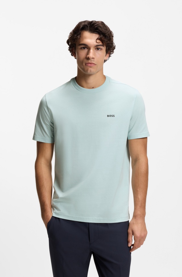 BOSS GREEN »Tee Regular Fit« Stretch Jersey Cotton, Logo on Chest, Rundhals