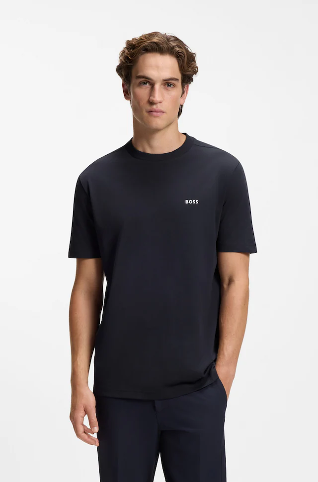 BOSS GREEN »Tee Regular Fit« Stretch Jersey Cotton, Logo on Chest, Rundhals