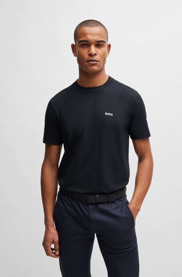 BOSS GREEN »Tee Regular Fit« Stretch Jersey Cotton, Logo on Chest, Rundhals