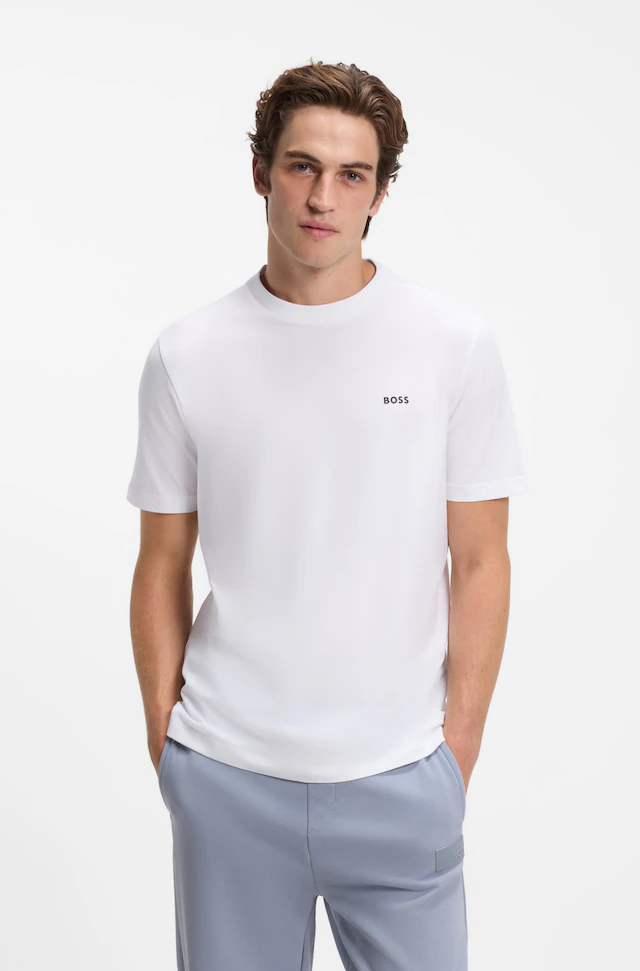 BOSS GREEN »Tee Regular Fit« Stretch Jersey Cotton, Logo on Chest, Rundhals