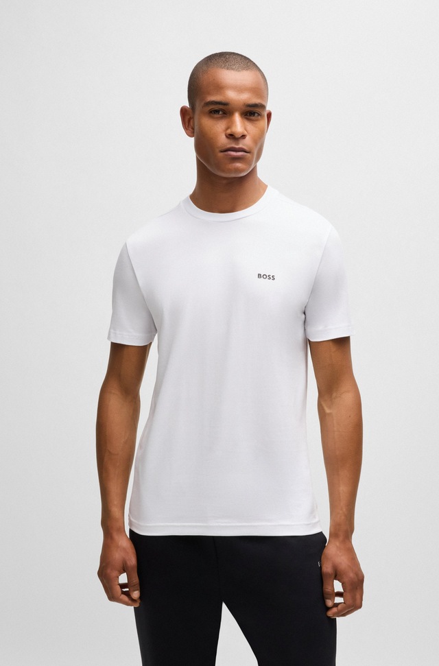 BOSS GREEN »Tee Regular Fit« Stretch Jersey Cotton, Logo on Chest, Rundhals