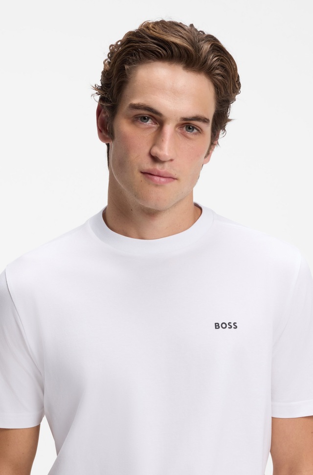BOSS GREEN »Tee Regular Fit« Stretch Jersey Cotton, Logo on Chest, Rundhals