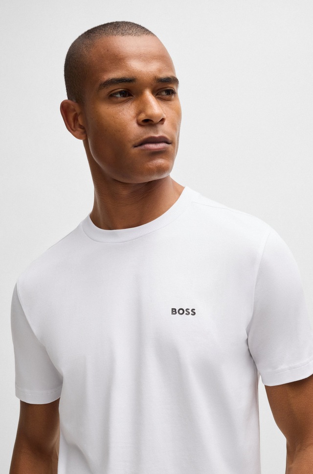 BOSS GREEN »Tee Regular Fit« Stretch Jersey Cotton, Logo on Chest, Rundhals