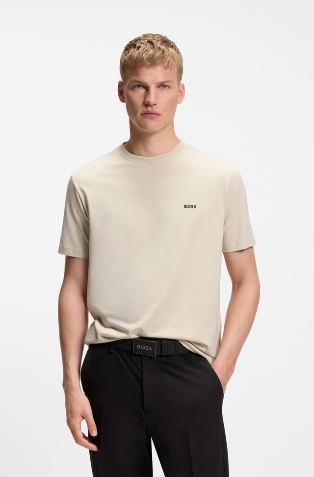 BOSS GREEN »Tee Regular Fit« Stretch Jersey Cotton, Logo on Chest, Rundhals