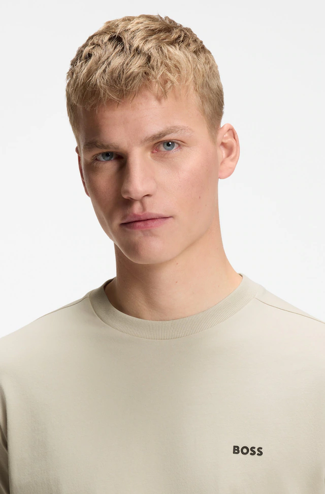BOSS GREEN »Tee Regular Fit« Stretch Jersey Cotton, Logo on Chest, Rundhals
