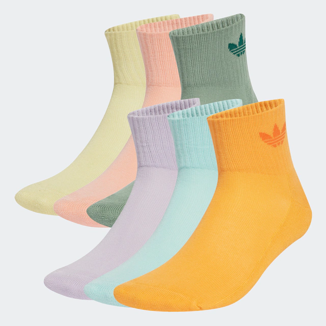 adidas Originals Sportsocken »MID ANKLE, 6 PAAR« 6 Paar tlg. für Laufen, 6er-Pack, mit Logodruck im Trefoil Style, knöchellang