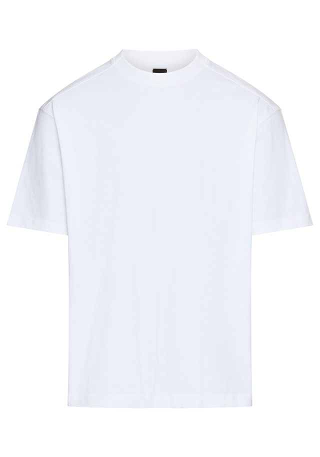 BOSS ORANGE T-Shirt »Te Dye Relaxed Fit« 100% Cotton Jersey Mock Neck Logo Centered