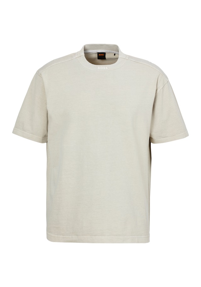 BOSS ORANGE T-Shirt »Te Dye Relaxed Fit« 100% Cotton Jersey Mock Neck Logo Centered