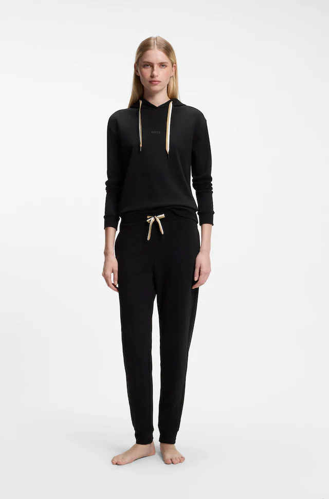 BOSS Relaxhose »CP Stripe_Pants Cuff« mit kontrastfarbener Kordel