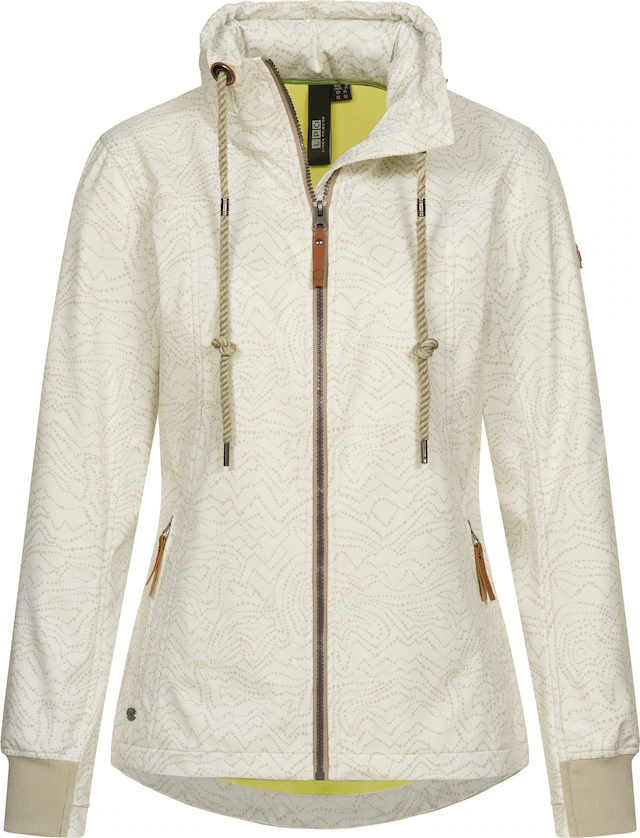 LPO Softshelljacke »SHELBY PEAK IV Women« mit Kapuze leichte Softshelljacke mit All-Over-Print und abnehmbarer Kapuze