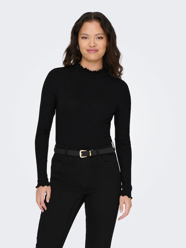 JDY Langarmbluse »JDYFRANSISKA L/S HIGHNECK TOP JRS NOOS« Viskosemischung, slim fit