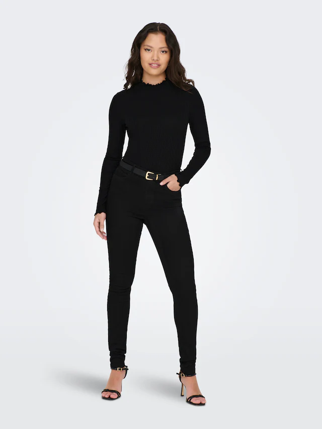 JDY Langarmbluse »JDYFRANSISKA L/S HIGHNECK TOP JRS NOOS« Viskosemischung, slim fit