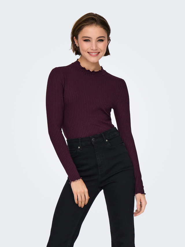 JDY Langarmbluse »JDYFRANSISKA L/S HIGHNECK TOP JRS NOOS« Viskosemischung, slim fit