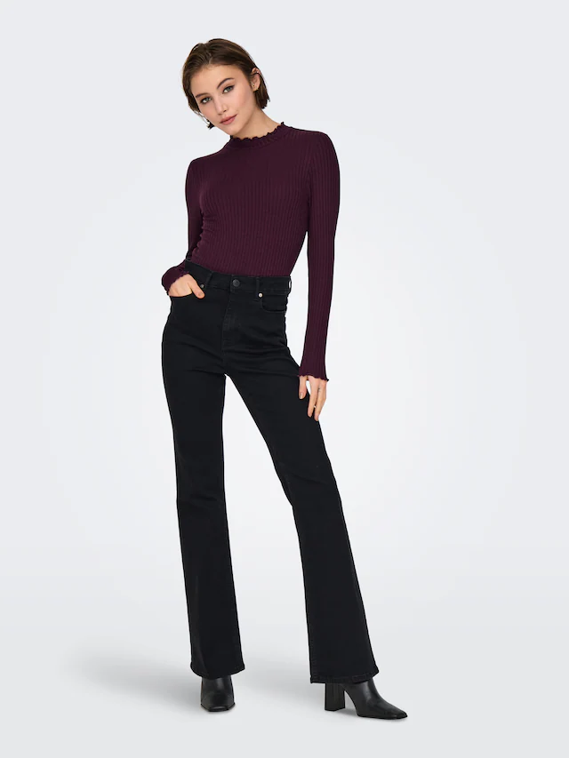 JDY Langarmbluse »JDYFRANSISKA L/S HIGHNECK TOP JRS NOOS« Viskosemischung, slim fit