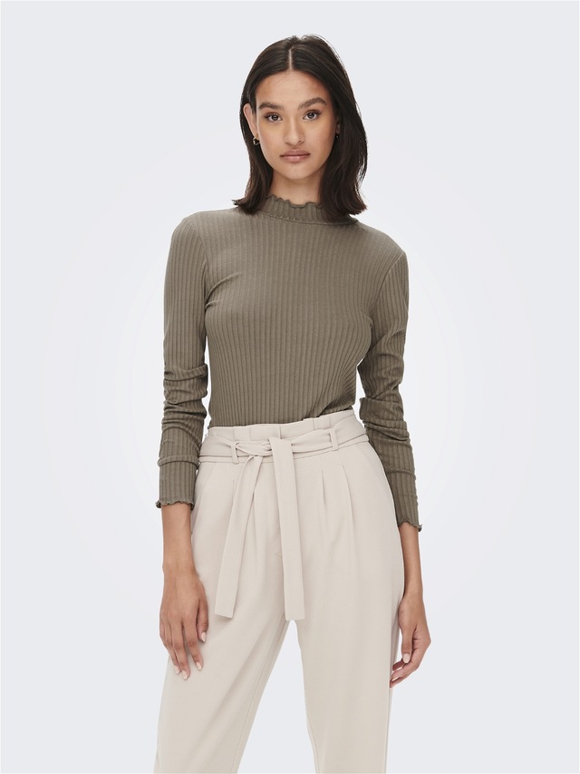 JDY Langarmbluse »JDYFRANSISKA L/S HIGHNECK TOP JRS NOOS« Viskosemischung, slim fit
