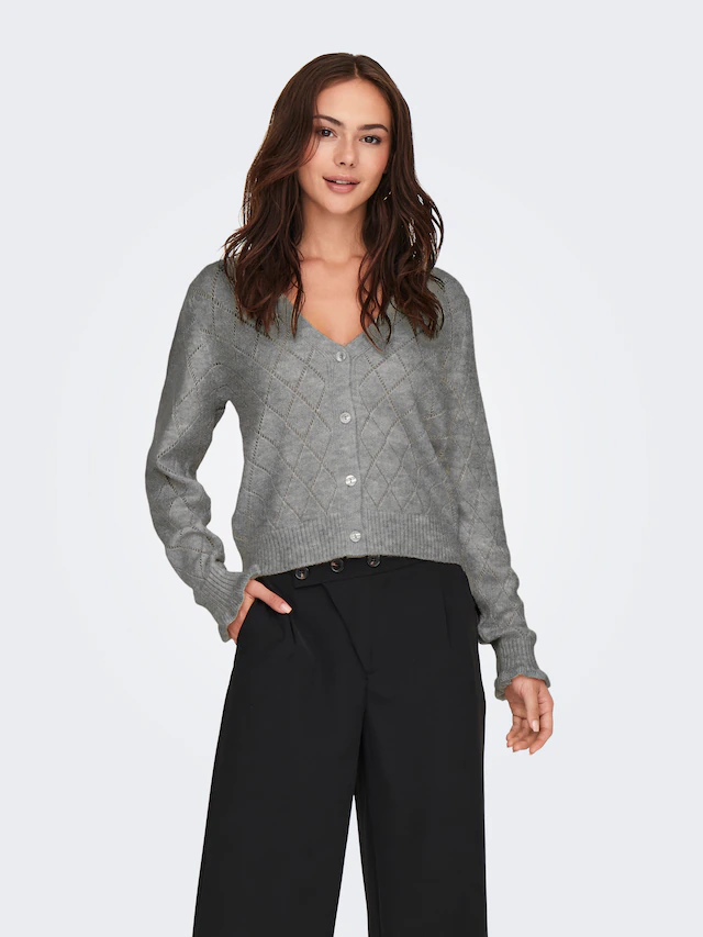 JDY Strickjacke »JDYLETTY L/S V-NECK STRUC CARDI KNT NOOS«