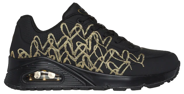 Skechers Sneaker »UNO-GOLDEN HEART« Freizeitschuh , Schnürschuh mit goldfarbenen Mylar-Stickereien