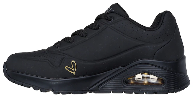 Skechers Sneaker »UNO-GOLDEN HEART« Freizeitschuh , Schnürschuh mit goldfarbenen Mylar-Stickereien