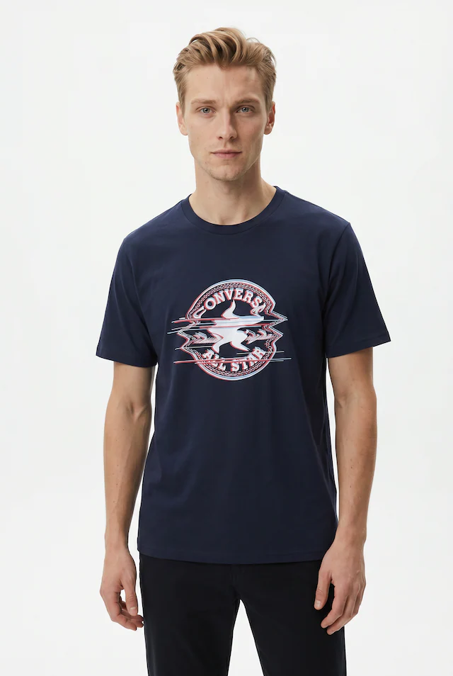 Converse T-Shirt unifarbenes Design, mit Rundhalsausschnitt, aus Baumwolle