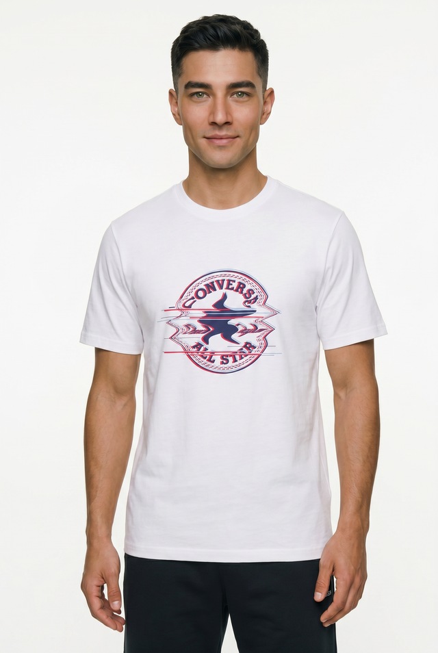 Converse T-Shirt unifarbenes Design, mit Rundhalsausschnitt, aus Baumwolle